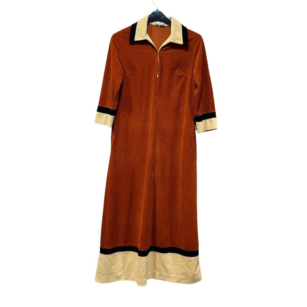 Vanity Fair Velour Robe House Coat With Zipper Brown